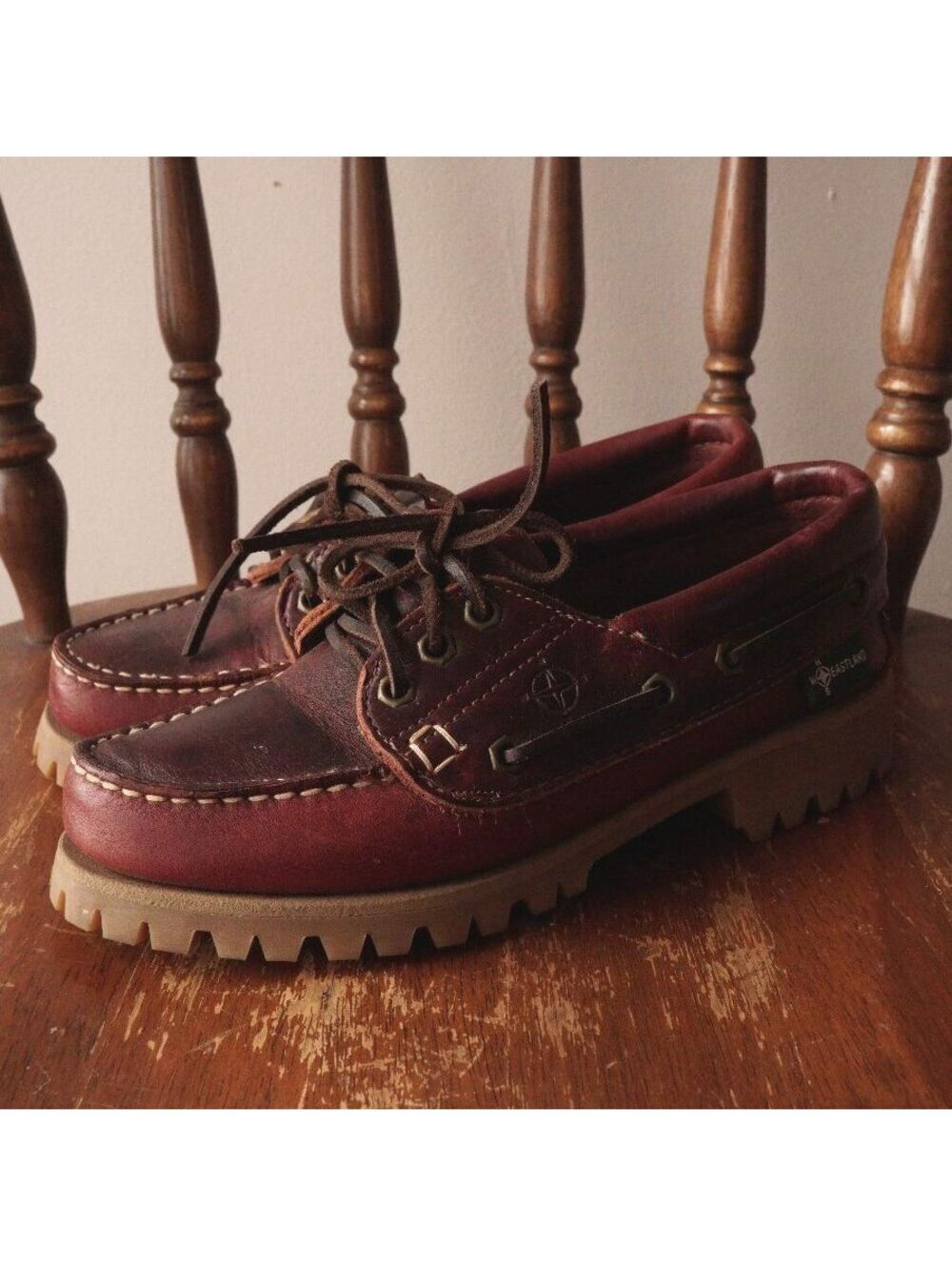 Eastland Burgundy Leather Boat Shoes Loafers